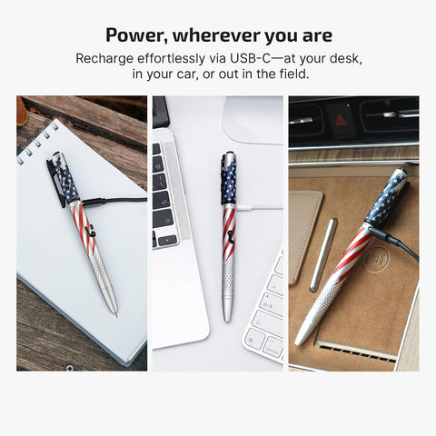 OLIGHT O'Pen 3 Pen Light, USB-C Rechargeable EDC Flashlight, Stars Stripes