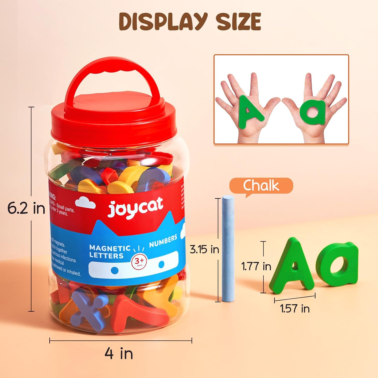 JoyCat Magnetic Letters Numbers Alphabet ABC 123 Fridge Magnets, 78 Pcs