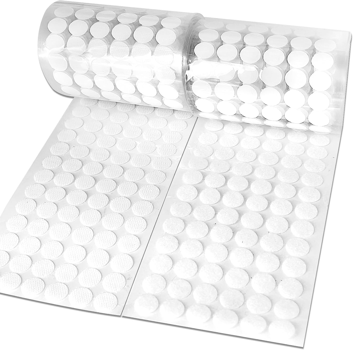 Self Adhesive Dots,600pcs(300 Pairs) 0.59" Diameter Strong Sticky Round Nylon Dots, Hook and Loop Dots with Adhesive,for Classroom, Office, Home