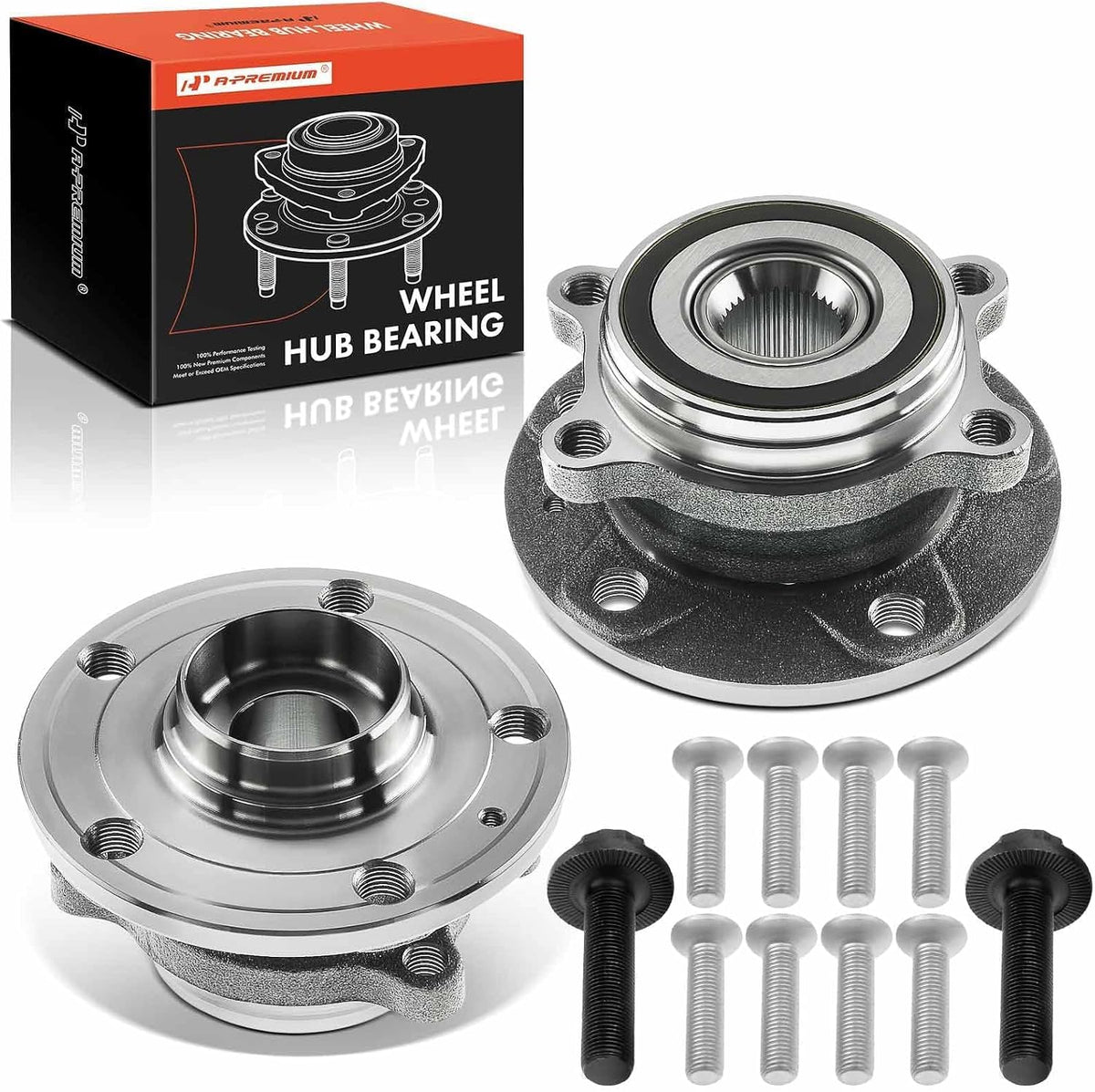 A-Premium 2 x Wheel Bearing Hub Assembly Compatible with Volkswagen, Audi