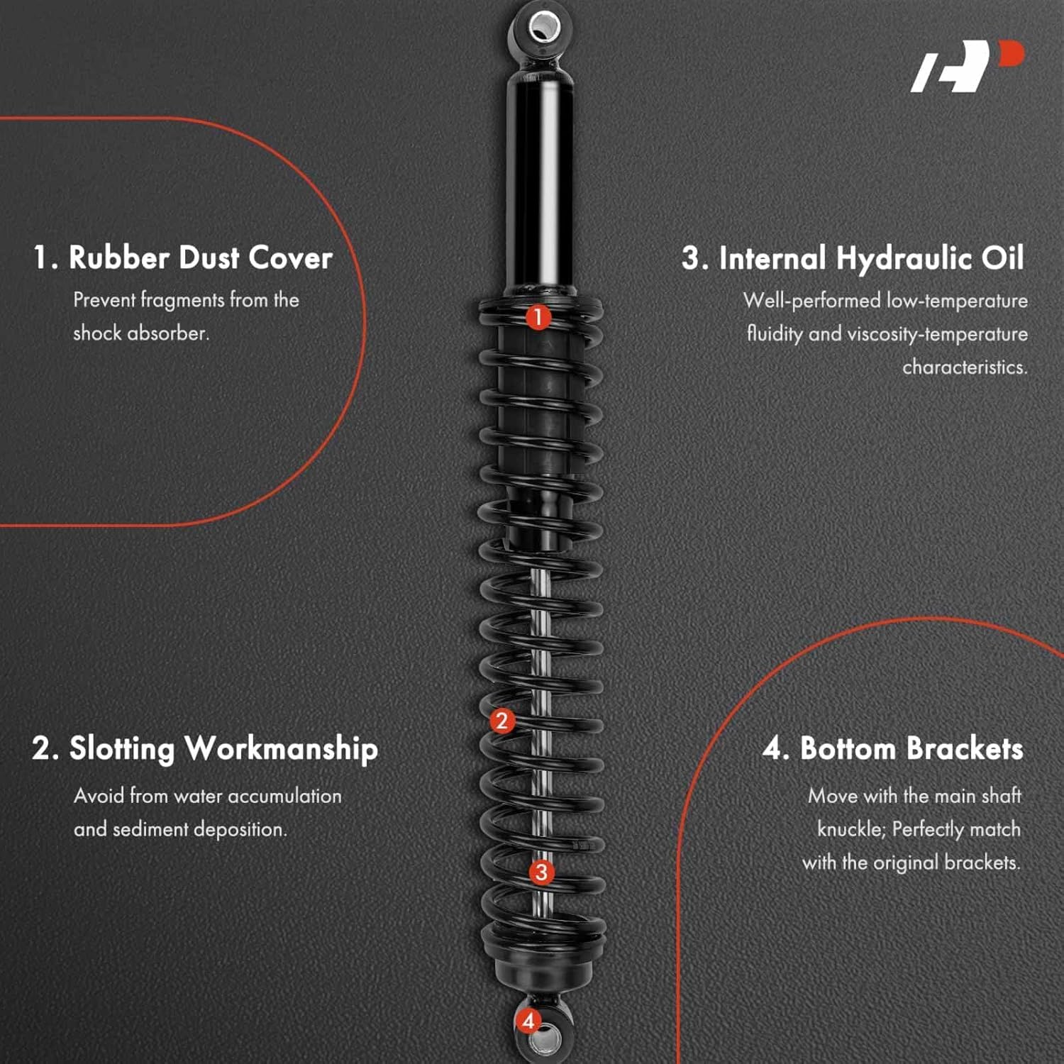 A-Premium Rear Load Adjusting Shock Absorbers w/Coil Springs, Set of 2