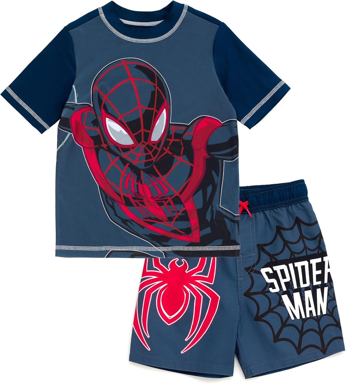 Marvel Boys' 2-Piece Rash Guard and Swim Trunks Set Toddler to Big Kid