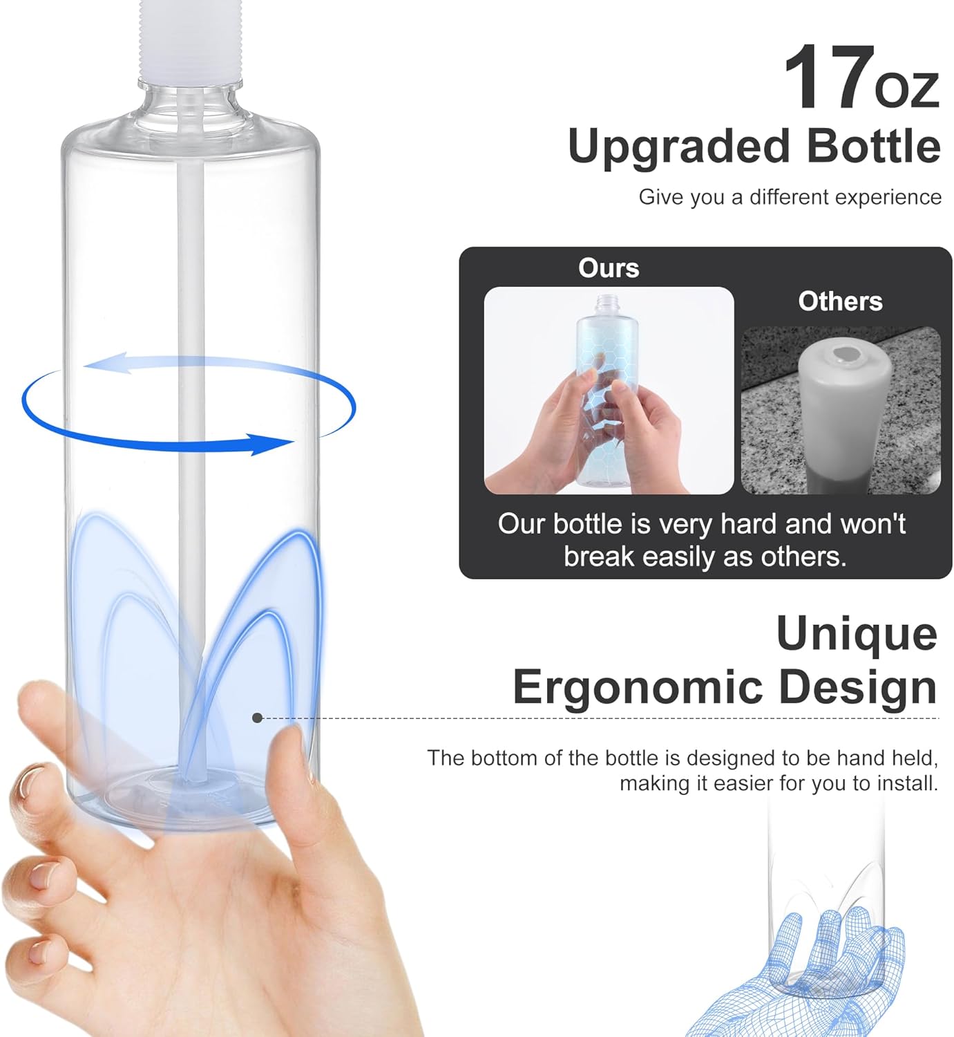 GAGALIFE Dish Soap Dispenser for Kitchen Sink, 17 oz Bottle, Brushed Nickel