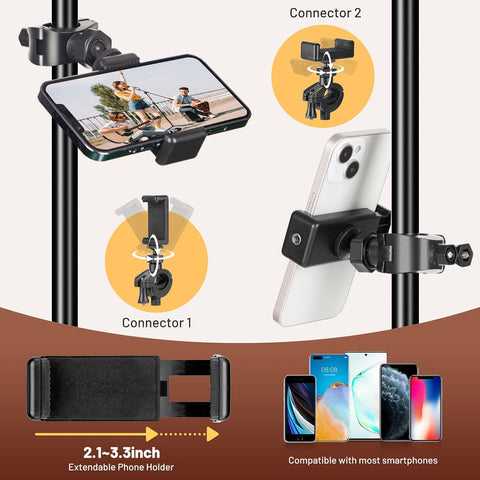 CAHAYA Mic Stand Dual-use Floor Microphone Stand Gooseneck Phone Holder
