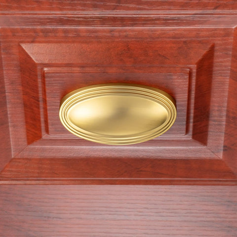 KOOFIZO 10 Pack 3 Inch Drawers Pulls Brushed Gold Cabinet Handles Gold Cabinet Cup Pulls for Kitchen Cabinets P33 Drawer Dresser Cupboard Bedroom Bathroom