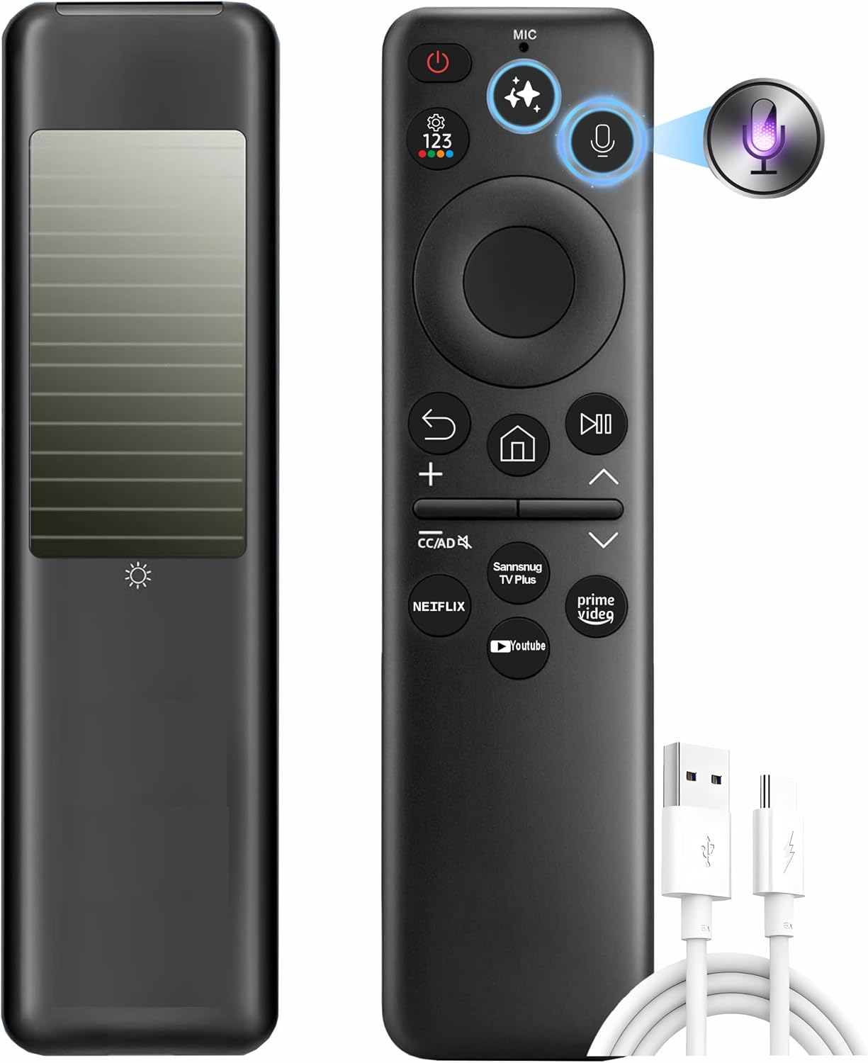 Replacement Solarcell Remote for Samsung Smart TV Remote w/AI YouTube