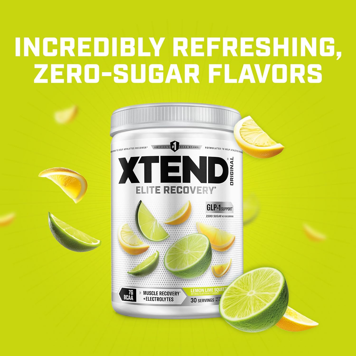 Xtend Original BCAA Powder with Zero Sugar, Lemon Lime Squeeze, 30 Servings