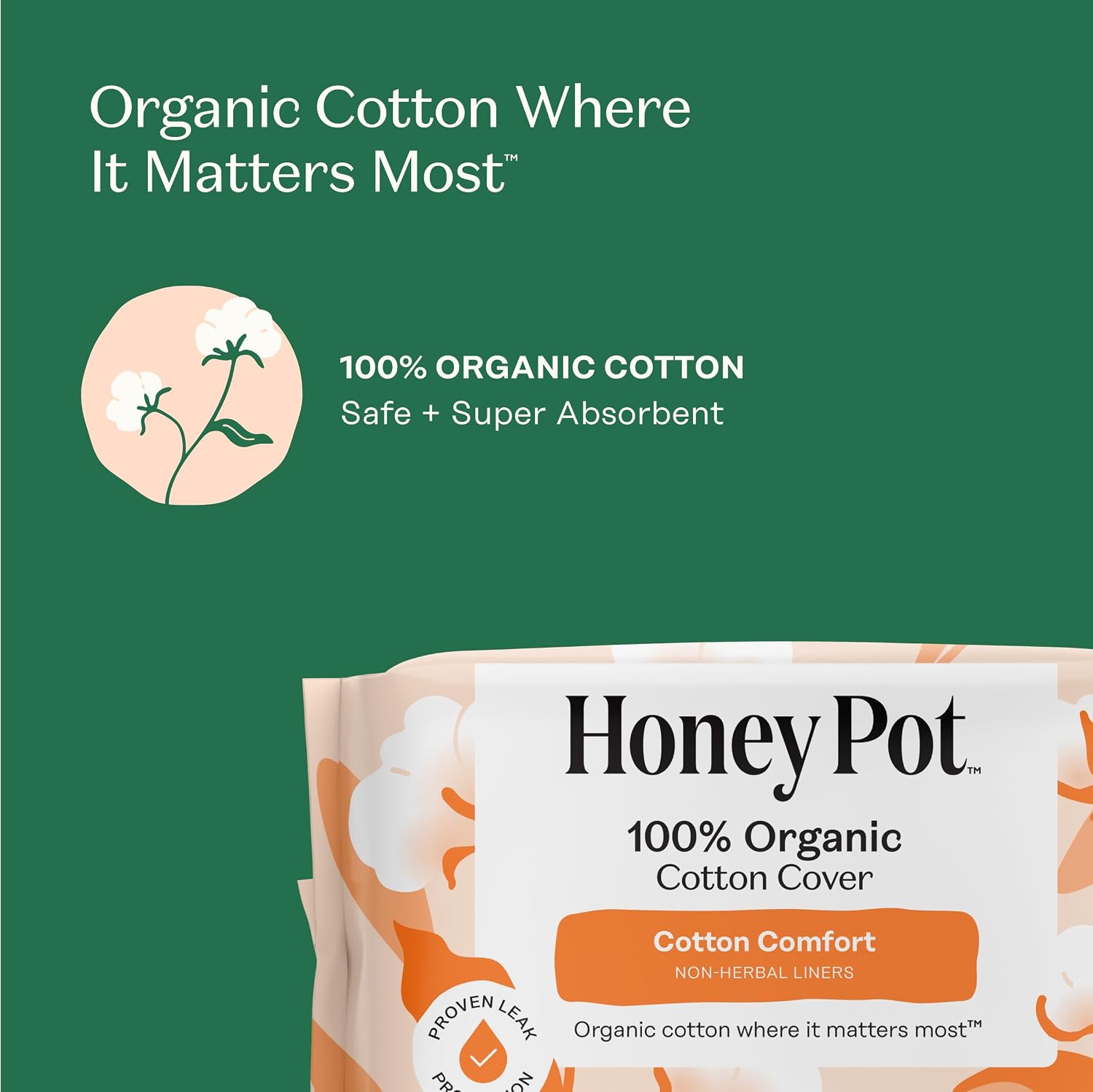 The Honey Pot Company - Cotton Comfort - Panty Liners for Women
