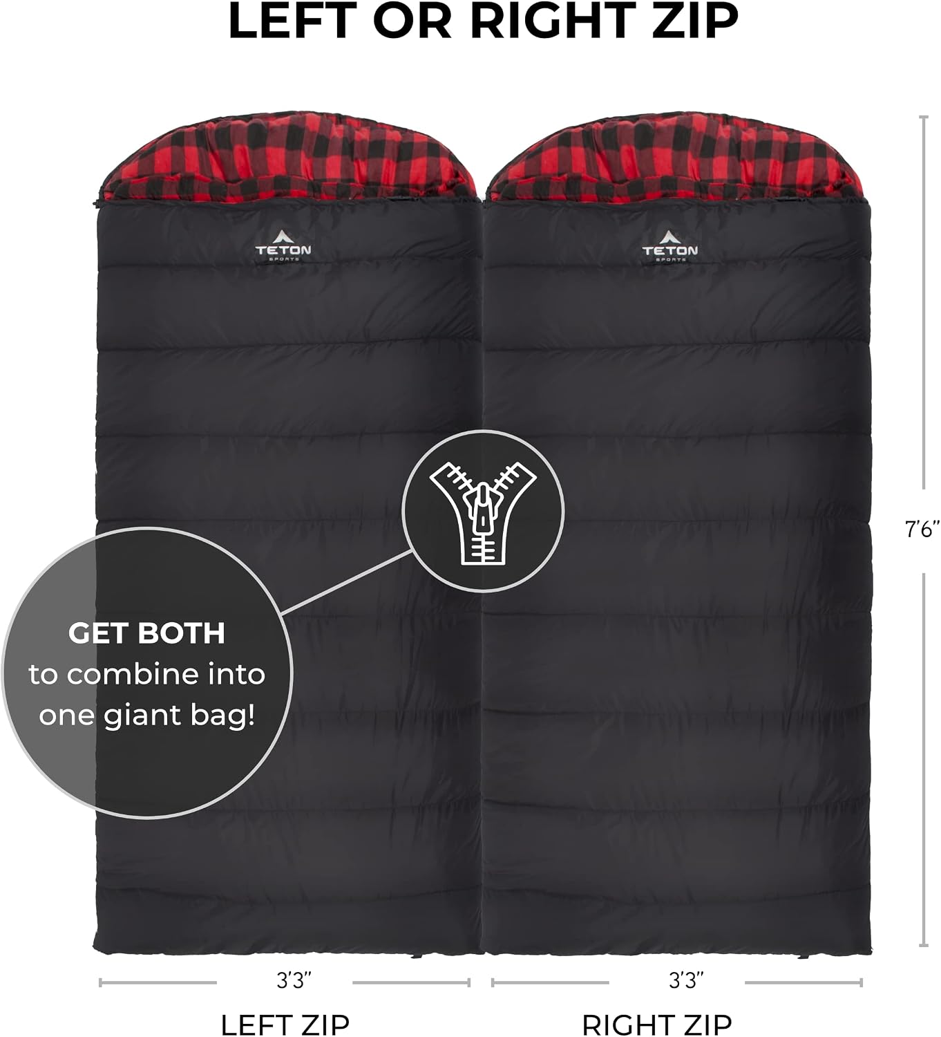 Teton Celsius XXL Sleeping Bag, Cold Weather Sleeping Bags for Adults and Kids, Camping Made Easy and Warm. Compression Sack Included