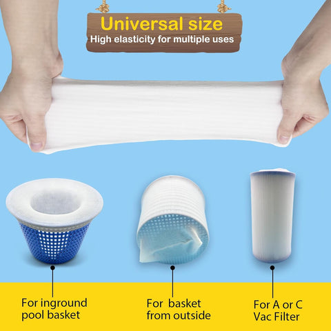 50 Pack Pool Filter Skimmer Socks - Pool Socks for Skimmer Basket