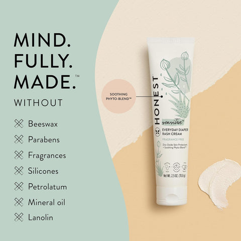 The Honest Company Diaper Rash Cream, Hypoallergenic, Cruelty-Free, 2.5 oz