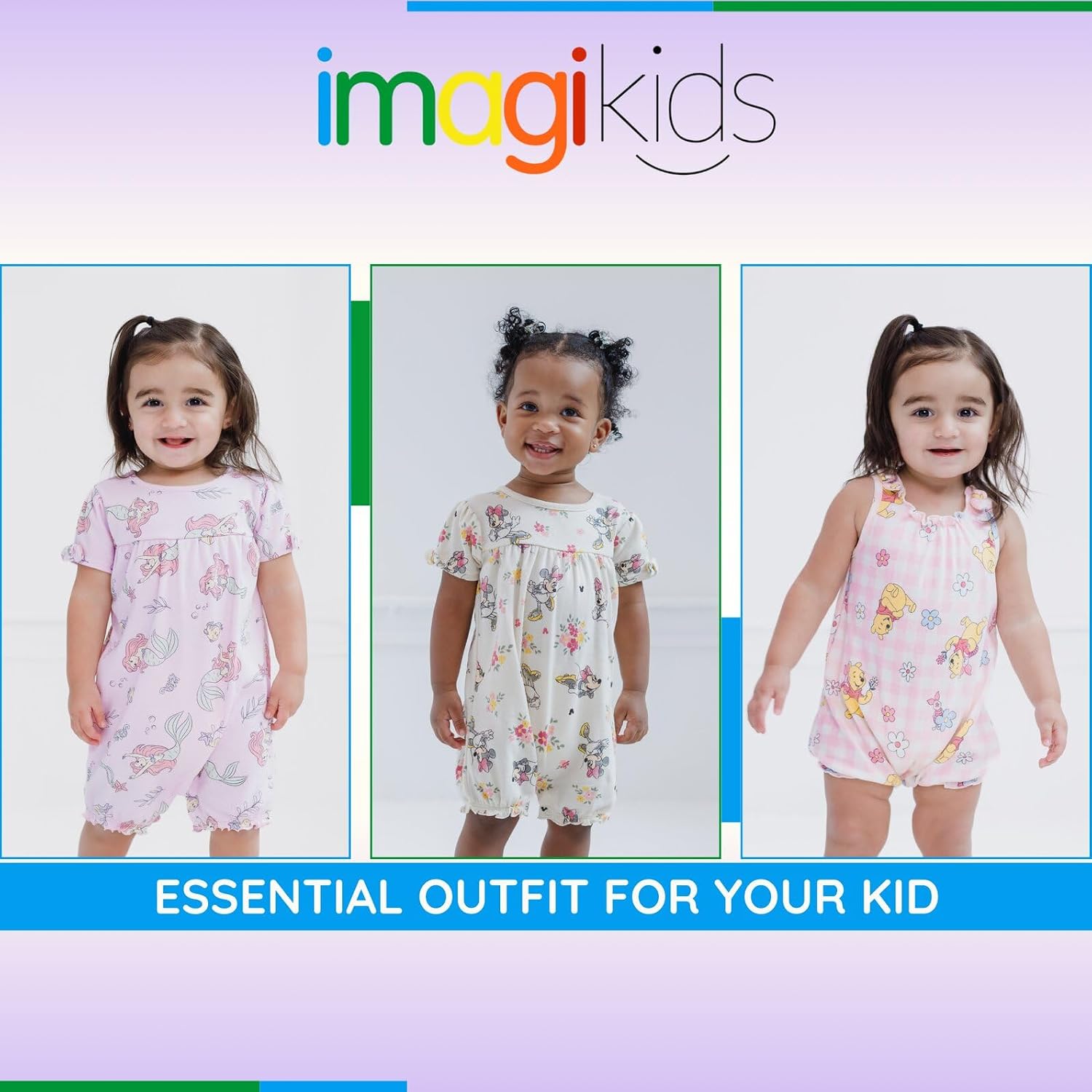 Disney Baby Girls 2 Pack Rompers Newborn to Infant Sizes (Newborn - 24 Months)