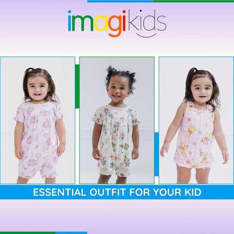 Disney Baby Girls 2 Pack Rompers Newborn to Infant Sizes (Newborn - 24 Months)
