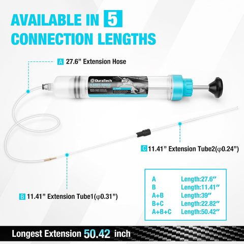 DURATECH 500CC Fluid Extractor with Long Hose and Extension Tubes