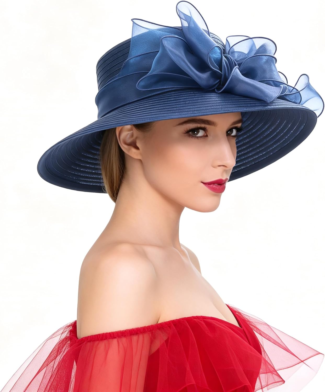 Ruphedy Women Derby Church Dress Hat Fascinator Tea Party Wedding Bucket Hat