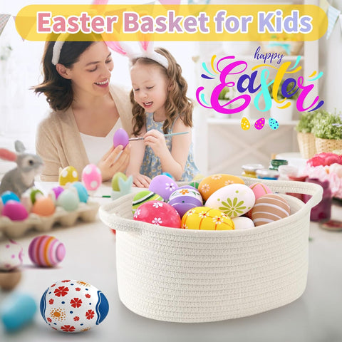 Happyiren Cute Woven Storage Basket – Hunter Green Empty Gift Burr Basket