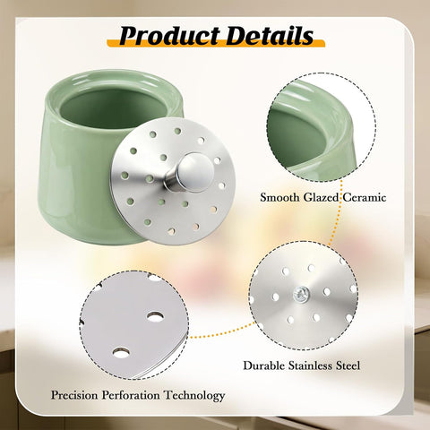 Ceramic Fruit Fly Trap for Indoors, Green, 1 Pack