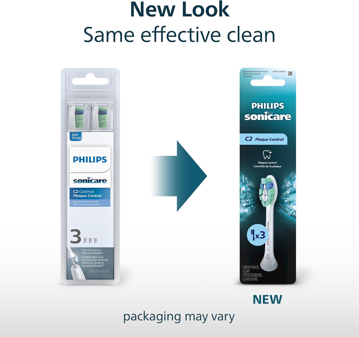Philips Sonicare C2 Brush Heads, 3-Pack, 9 Month Supply, White