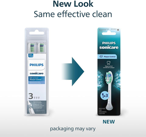 Philips Sonicare C2 Brush Heads, 3-Pack, 9 Month Supply, White