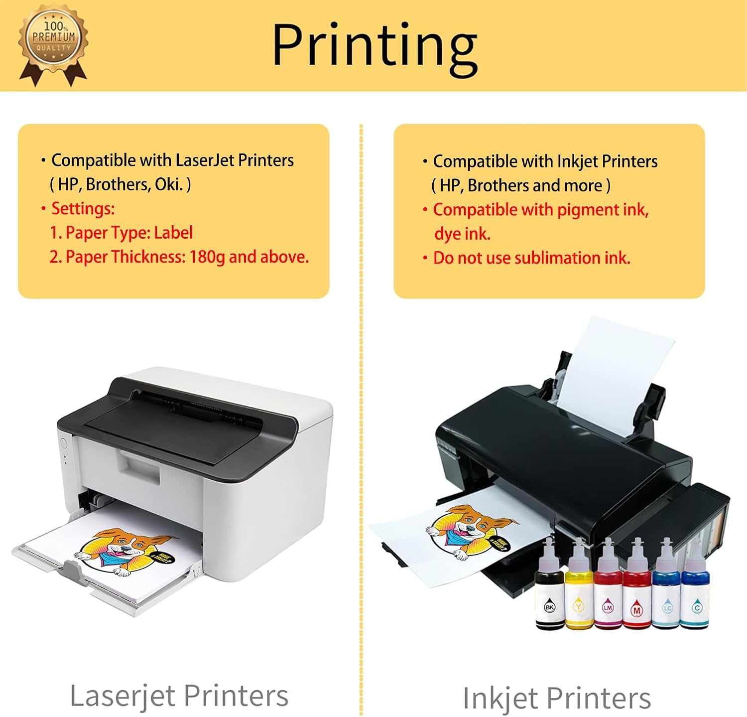 TransOurDream Tru-Heat Transfer Paper for T Shirts (50+50 Sheets, 8.5x11", Mix Pack) Printable Heat Transfer Vinyl for Dark & Light Fabrics Iron on Transfers for LaserJet & Inkjet Printer