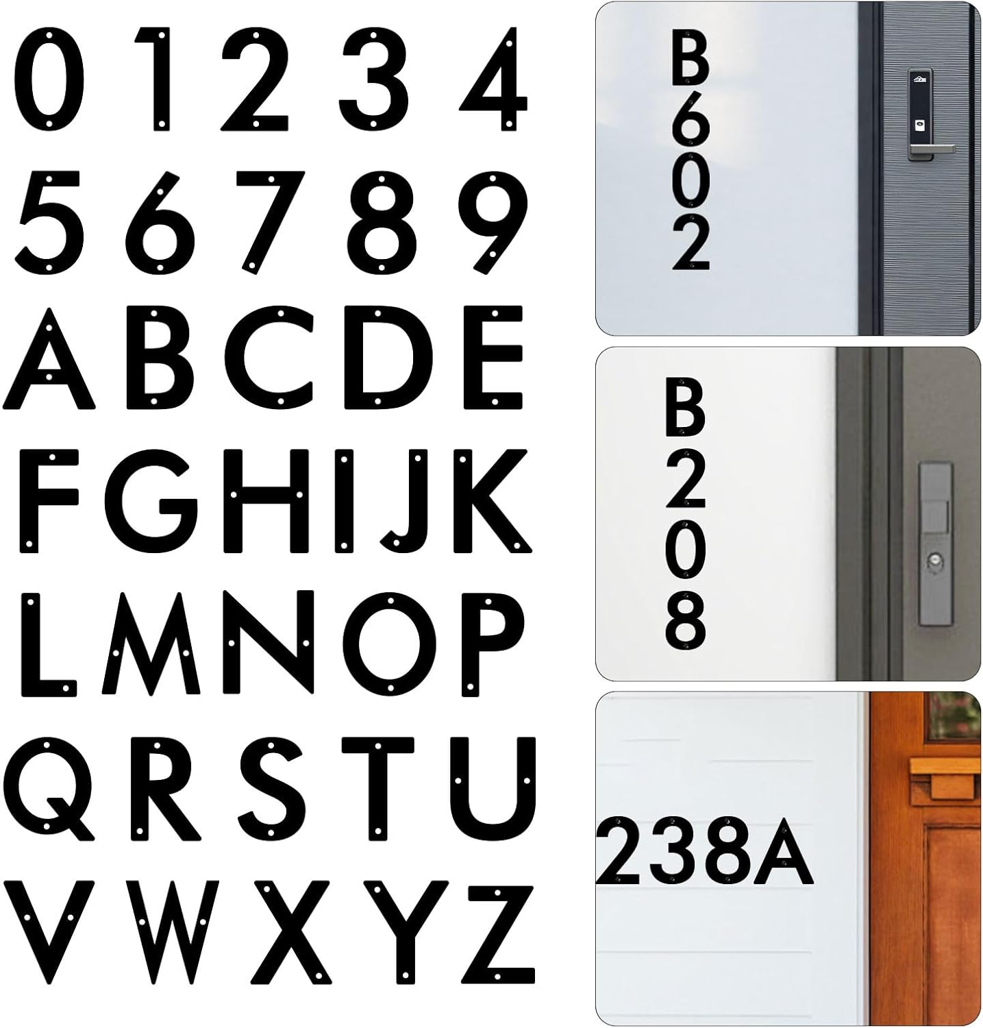 3 Inch 4 PCS Custom Metal House Numbers Letters, Black House Address Numbers for Outside, Modern Metal Address Number Letters for Homes, Apartments, Farms, Office