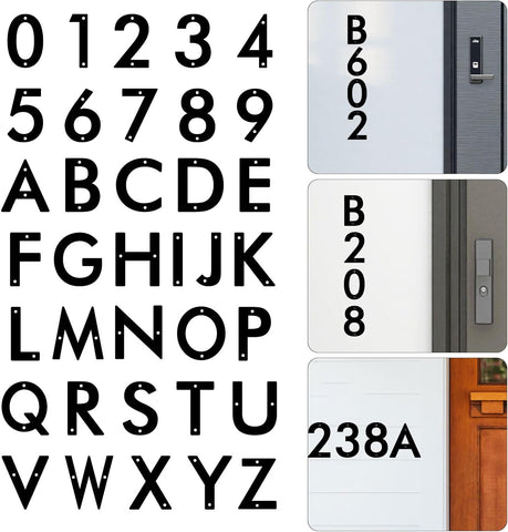 3 Inch 4 PCS Custom Metal House Numbers Letters, Black House Address Numbers for Outside, Modern Metal Address Number Letters for Homes, Apartments, Farms, Office