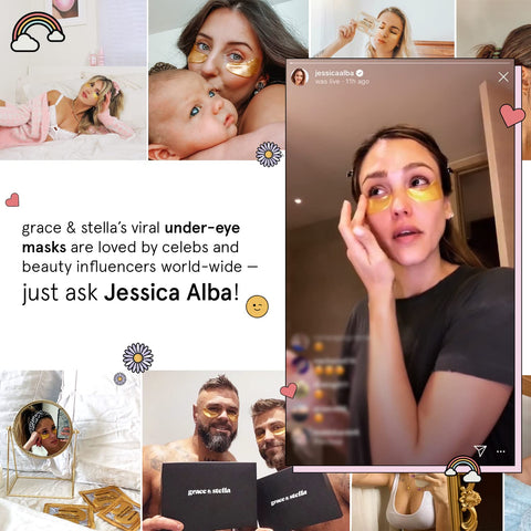 grace & stella Under Eye Mask - Valentines Day Gifts for Women - Reduce Dark Circles, Puffy Eyes, Undereye Bags, Wrinkles - Gel Under Eye Patches - Bridesmaid Gifts - Vegan Self Care (24 Pairs, Gold)