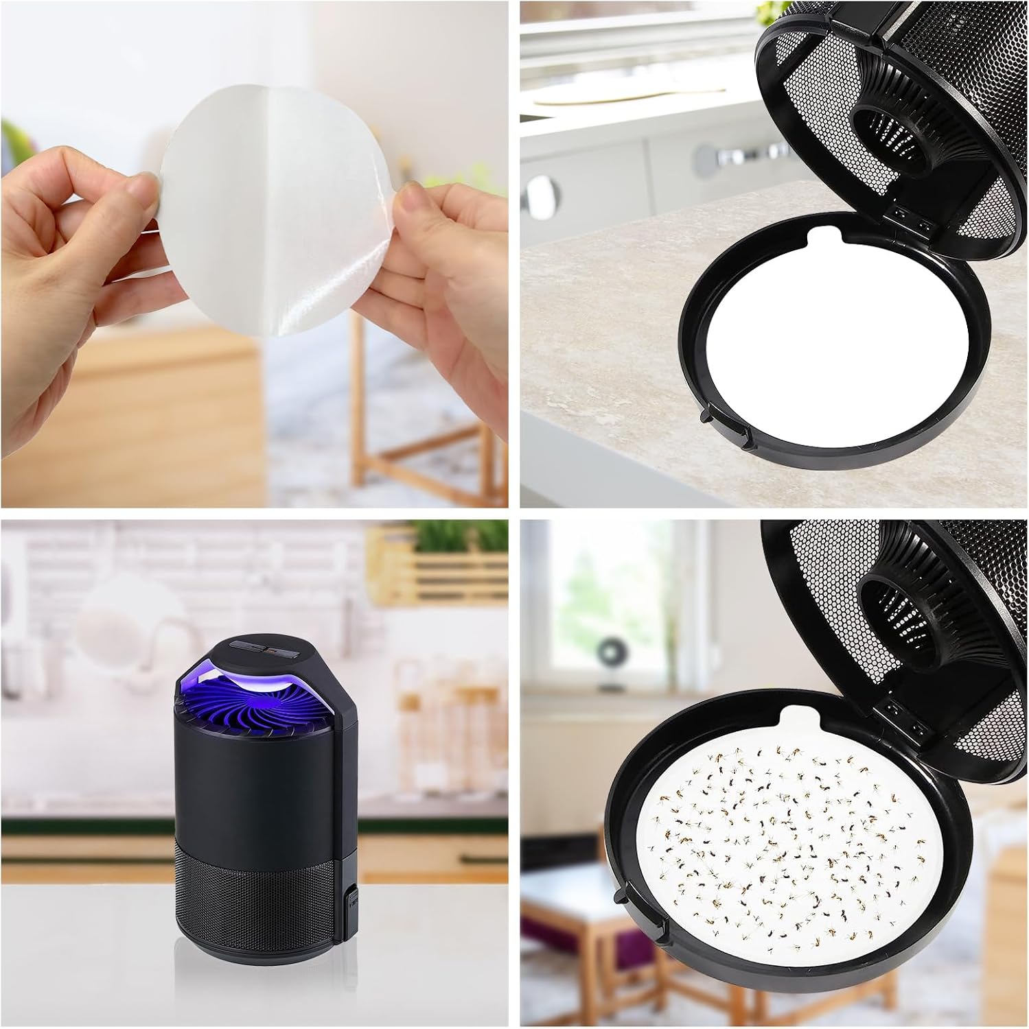 4.3-inch Katchy Replacement Rubber Plate, Indoor Rubber Plate Filled with Sticky Card Suitable for Indoor Insect, Fly, and Mosquito Trap, Insect Trap, and Mosquito Lamp