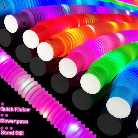 Glow Sticks Camping Essentials for Toddlers 6-96 PCS,Light Up Pop Tube Toys