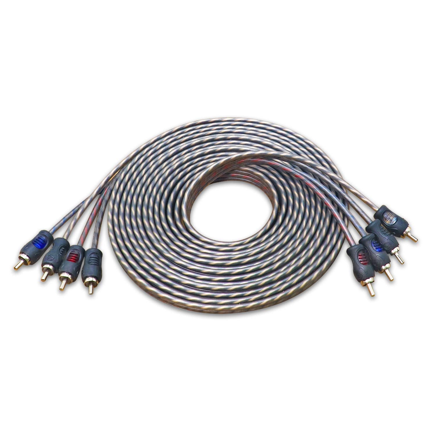 RECOIL RCI412 12ft 4-Channel RCA Audio Cable Twisted Pair Noise Reduction