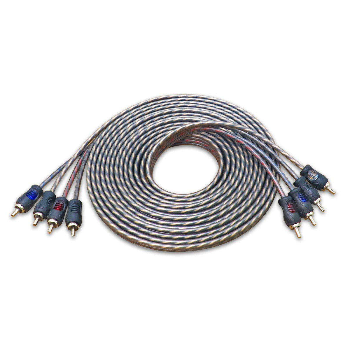 RECOIL RCI412 12ft 4-Channel RCA Audio Cable Twisted Pair Noise Reduction