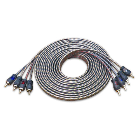 RECOIL RCI412 12ft 4-Channel RCA Audio Cable Twisted Pair Noise Reduction