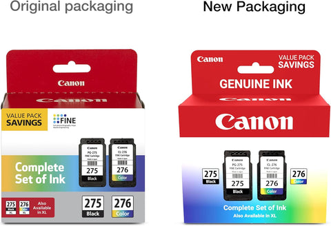 Canon PG-275 / CL-276 Genuine Ink Value Pack (2 Cartridges), Compatible with TS3520/3522/4722/3720/3722, TR4720 (Pack of 12)
