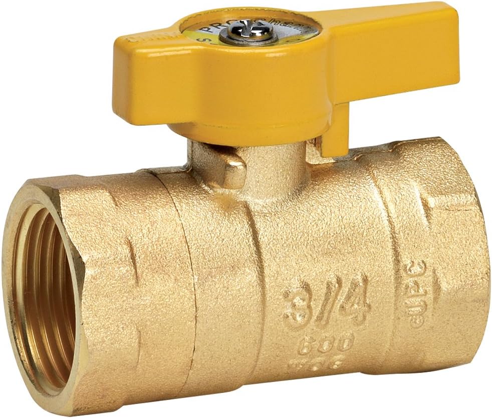 Homewerks Worldwide VGV2LHB4CB Gas Ball Valve Female Thread, 0.75-Inch, Brass Finish ( Letters on Valve May Vary )