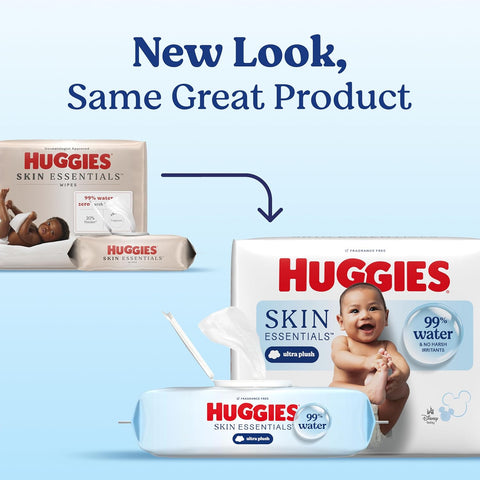 Huggies Skin Essentials Baby Wipes, 99% Water, 10 Packs, 560 Wipes