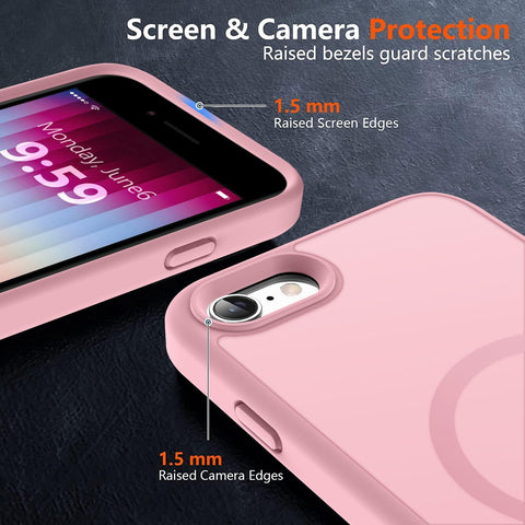 MOCCA Magnetic Shockproof for iPhone SE 2022 Case,Pink