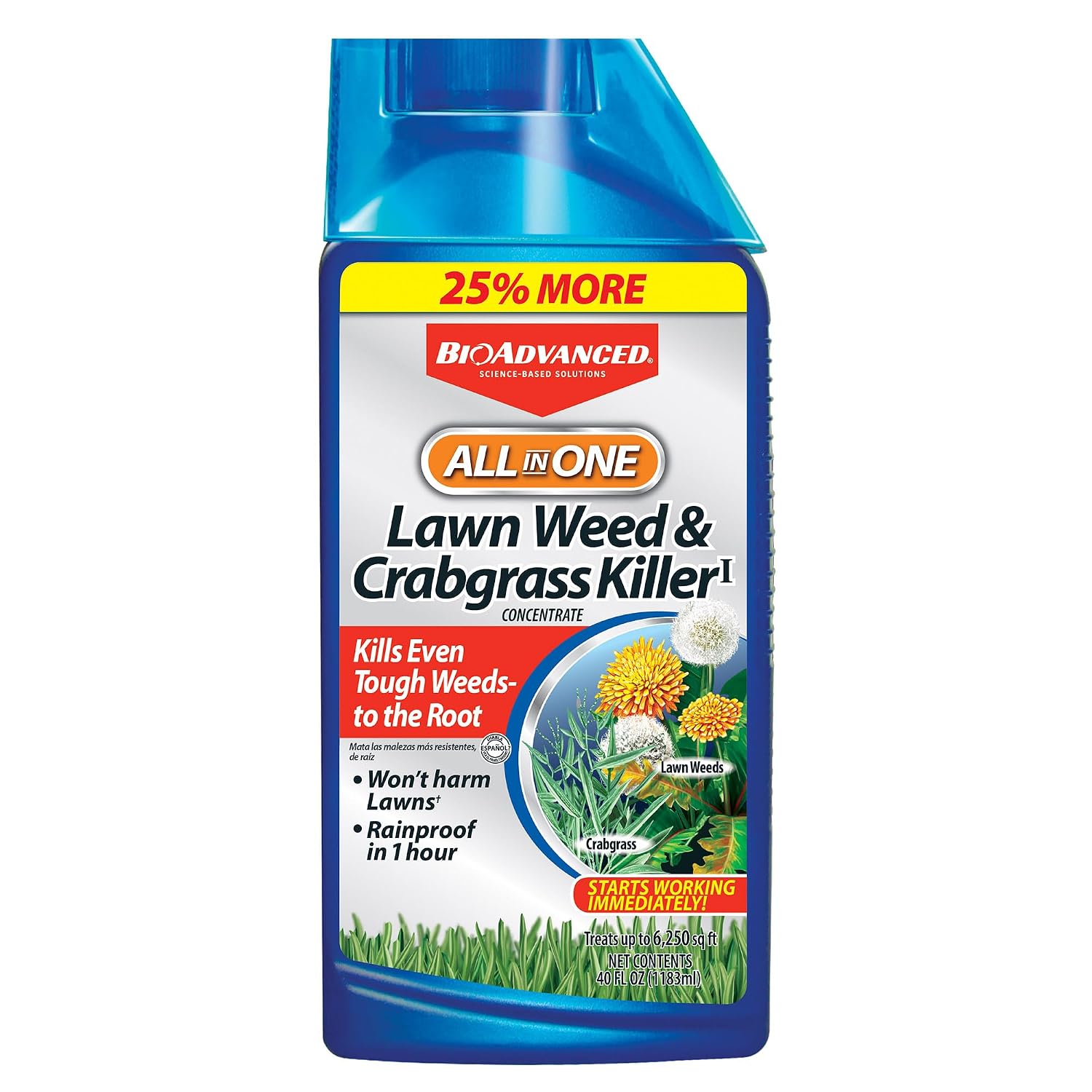 BioAdvanced All-In-One Lawn Weed and Crabgrass Killer I, Concentrate, 40 oz