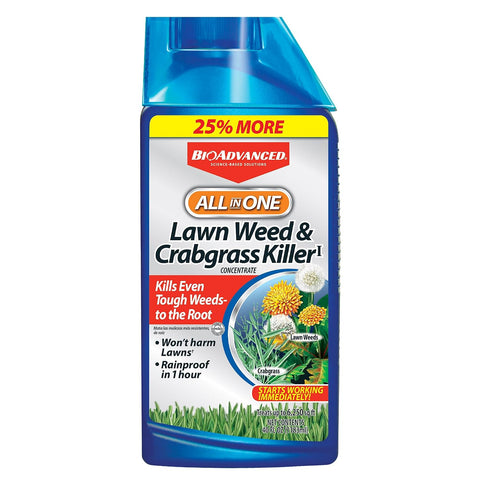 BioAdvanced All-In-One Lawn Weed and Crabgrass Killer I, Concentrate, 40 oz