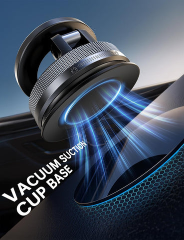 Coolpow【Newest Vacuum Magnetic Phone Holder for Car Phone Holder Mount【Movable Vacuum Suction】 Magsafe Car Mount Cell Phone Holders for Your Car Accessories for Women Men for iPhone 17 16 -Black