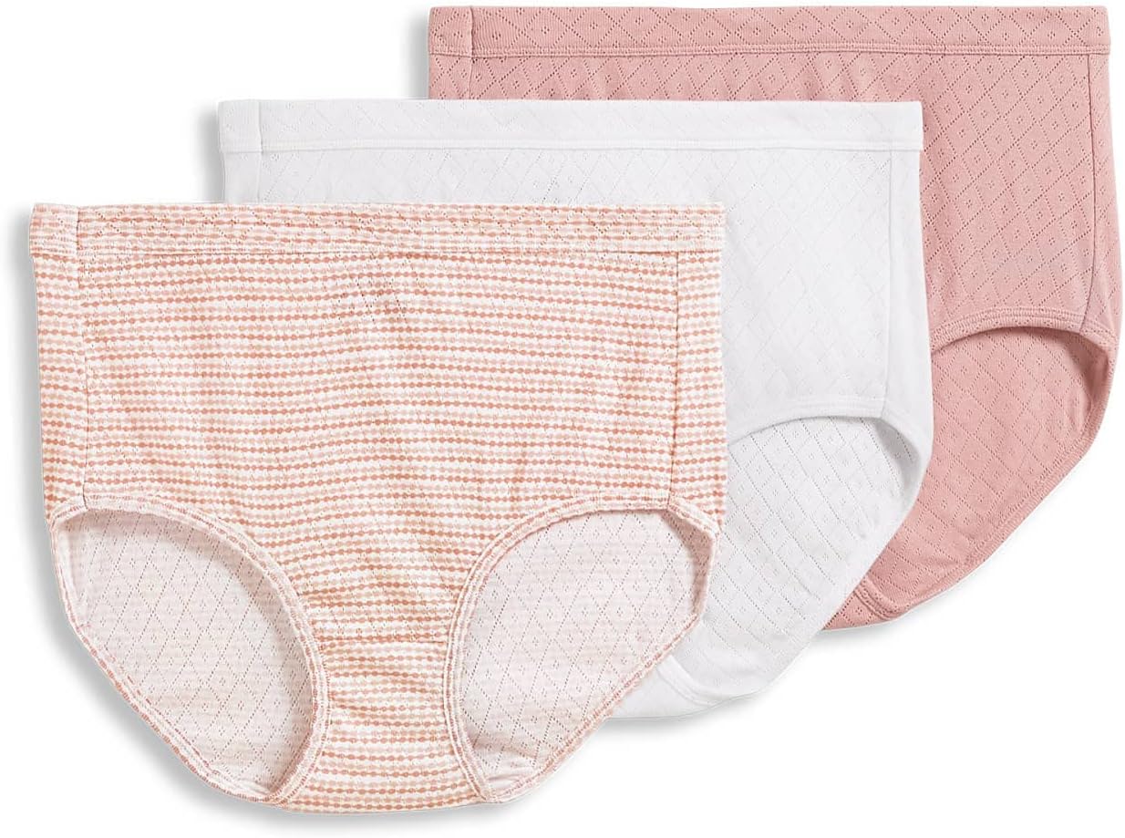 Jockey Women's Underwear 100% Cotton Elance Breathe Brief - 3 Pack