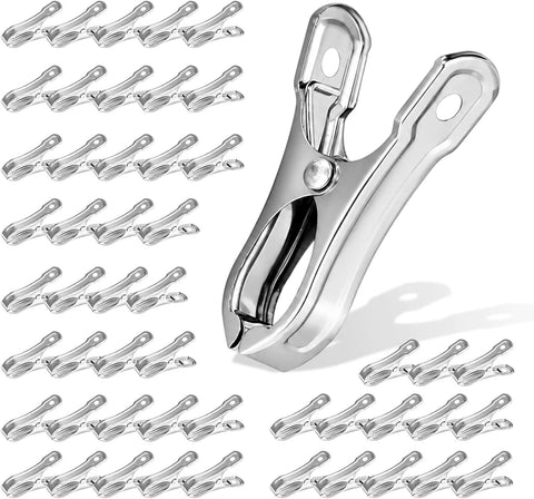 50PCS Garden Clips, Stainless Steel Greenhouse Clamps, Strong Grip Greenhouse Clips, Metal Clips for Netting, Shade Cloth, Plant Cover on Garden Hoops or Greenhouse Hoops by EGYPAMID