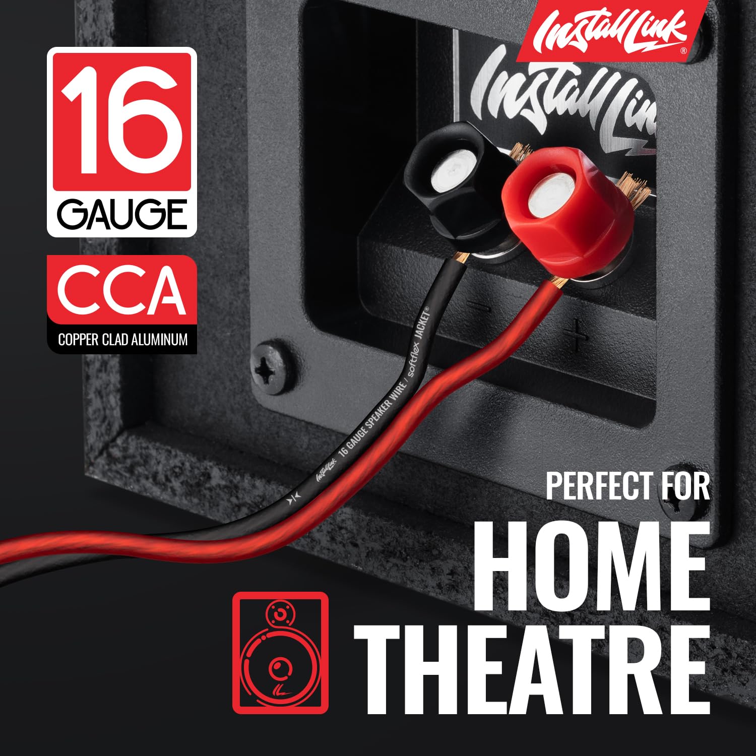 Install Link 16 AWG Gauge Speaker Wire (250 Feet) Car or Home Theater (CCA)