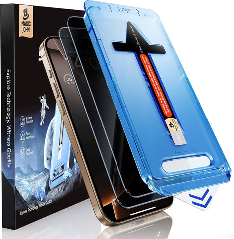 MAGIC JOHN 2 Pack for iPhone 16 Pro 6.3 inch Privacy Screen Protector