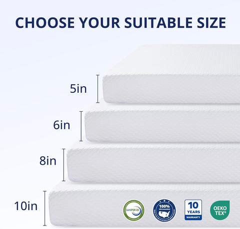 6 Inch Twin Mattress for Kids,Cooling Green Tea Gel Memory Foam