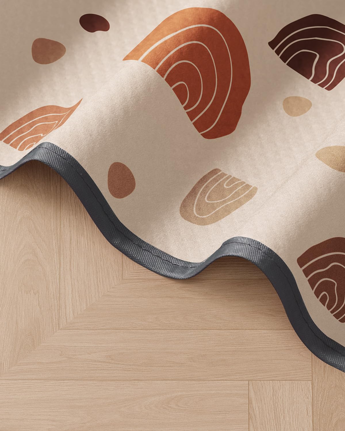 Blissful Diary Baby Splat Mat for Under High Chair, 50.4 x 50.4 Inch Wipeable Splash Mat, Waterproof and Washable, Anti-Slip Floor Protector, Boho Rainbow