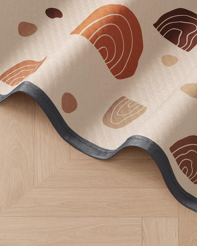 Blissful Diary Baby Splat Mat for Under High Chair, 50.4 x 50.4 Inch Wipeable Splash Mat, Waterproof and Washable, Anti-Slip Floor Protector, Boho Rainbow