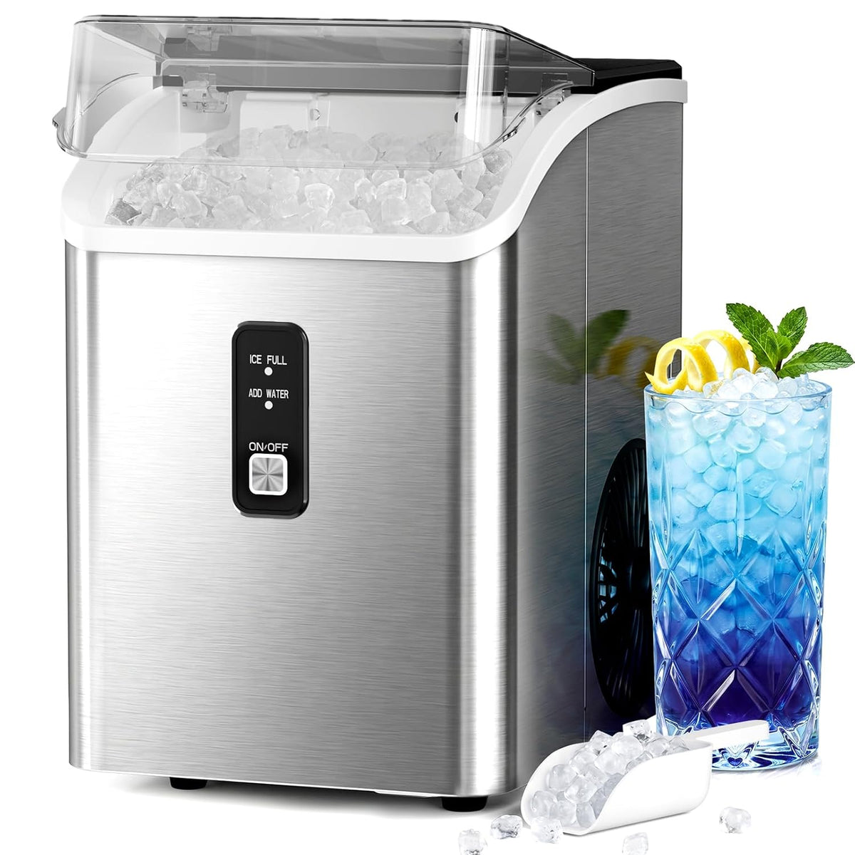 Antarctic Star Nugget Countertop Ice Maker, Chewable Ice