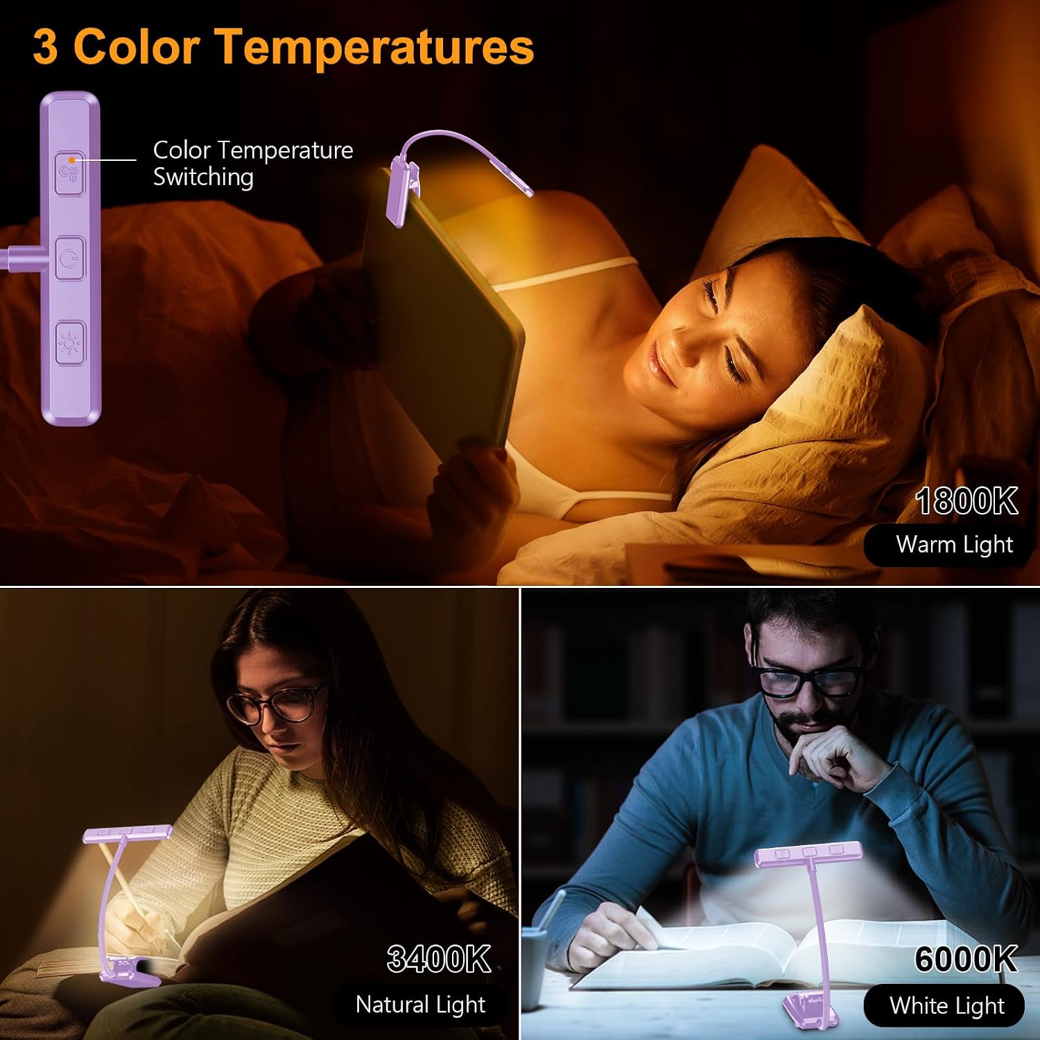 Gritin 19 LED Rechargeable Book Light for Reading in Bed