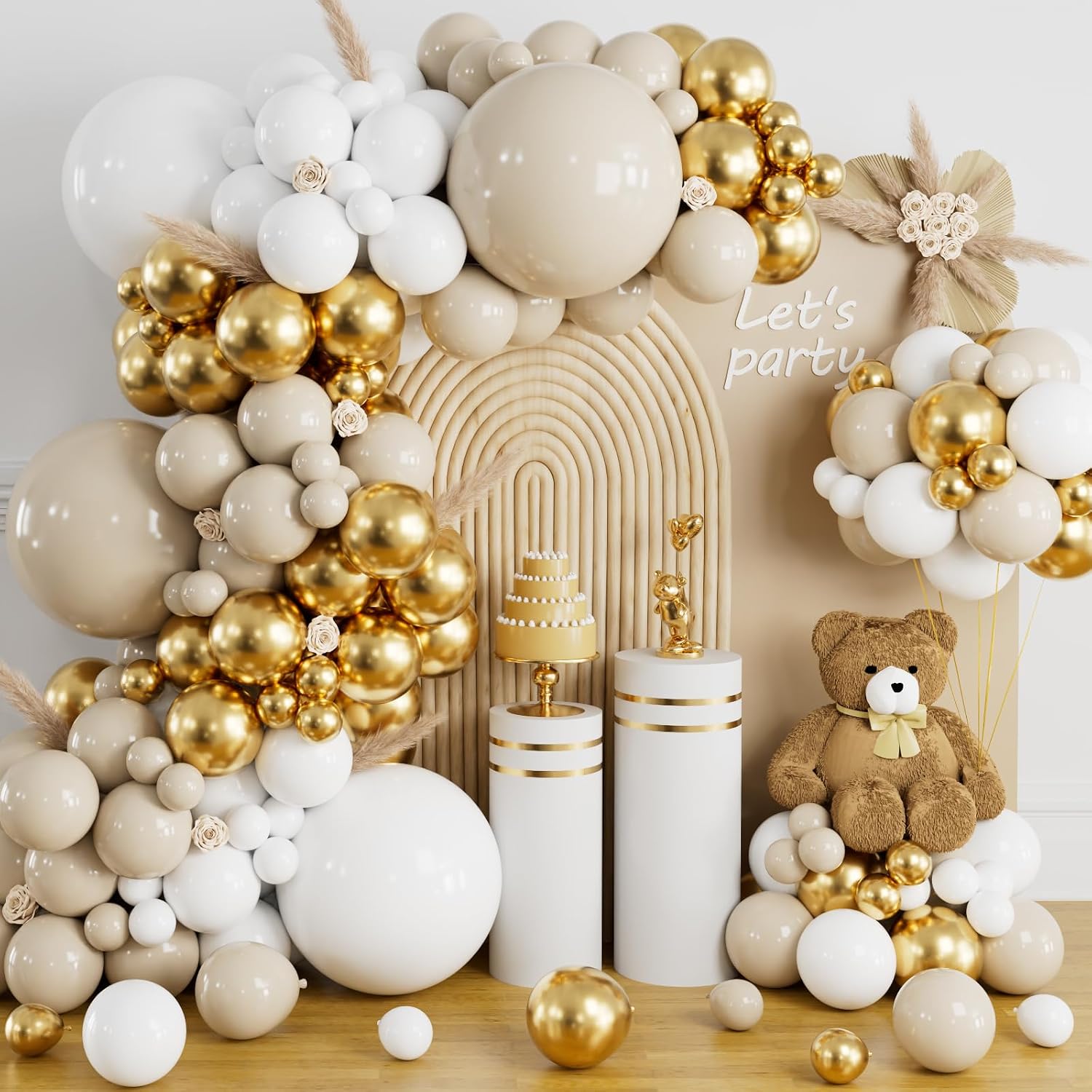 ASIYUHY 100pcs Sand White Latex Balloons 12 Inch Beige Balloons