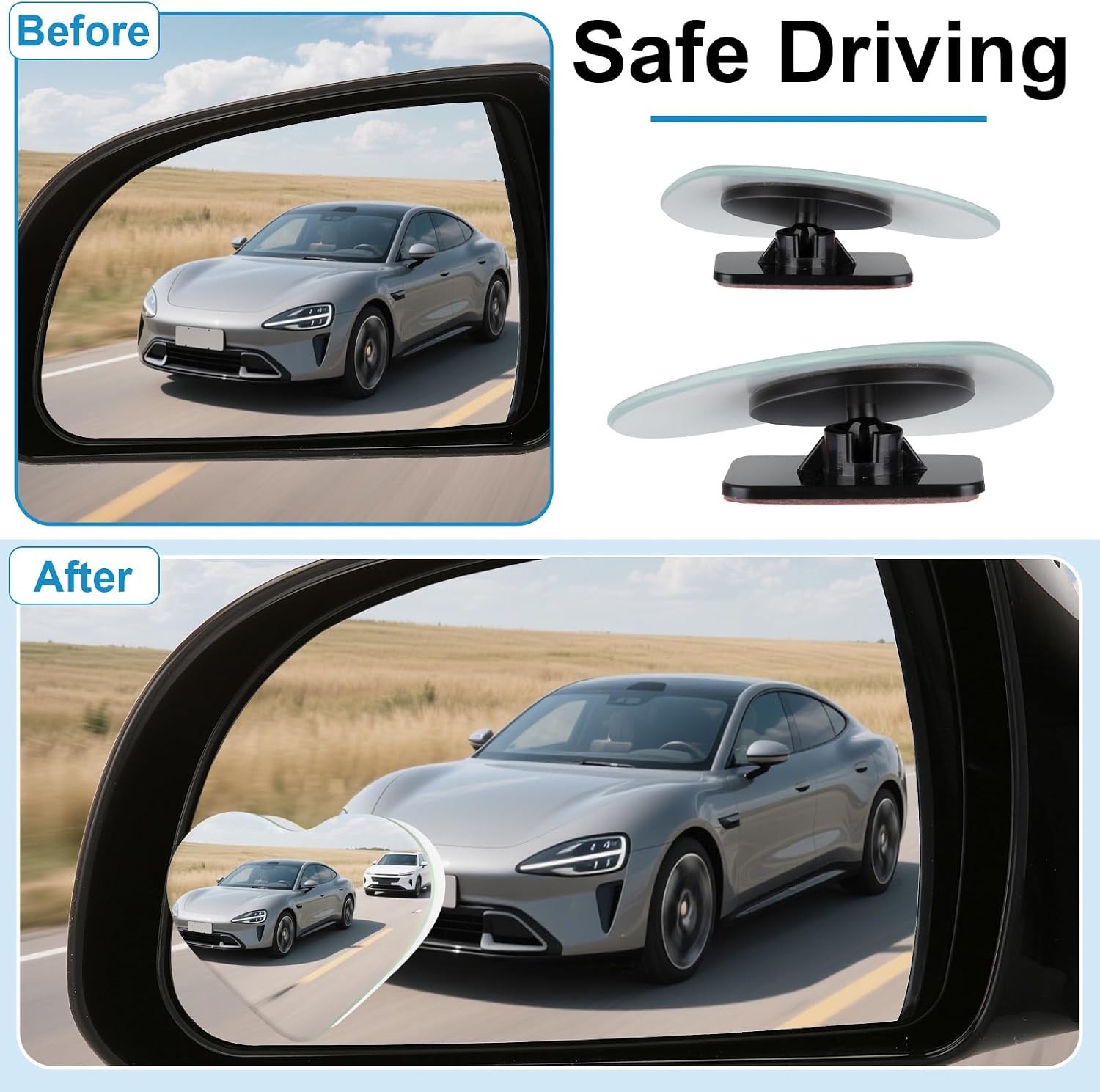 4 Pack Blind Spot Mirror for Car Frameless Mirror Blindspot Convex HD Glass